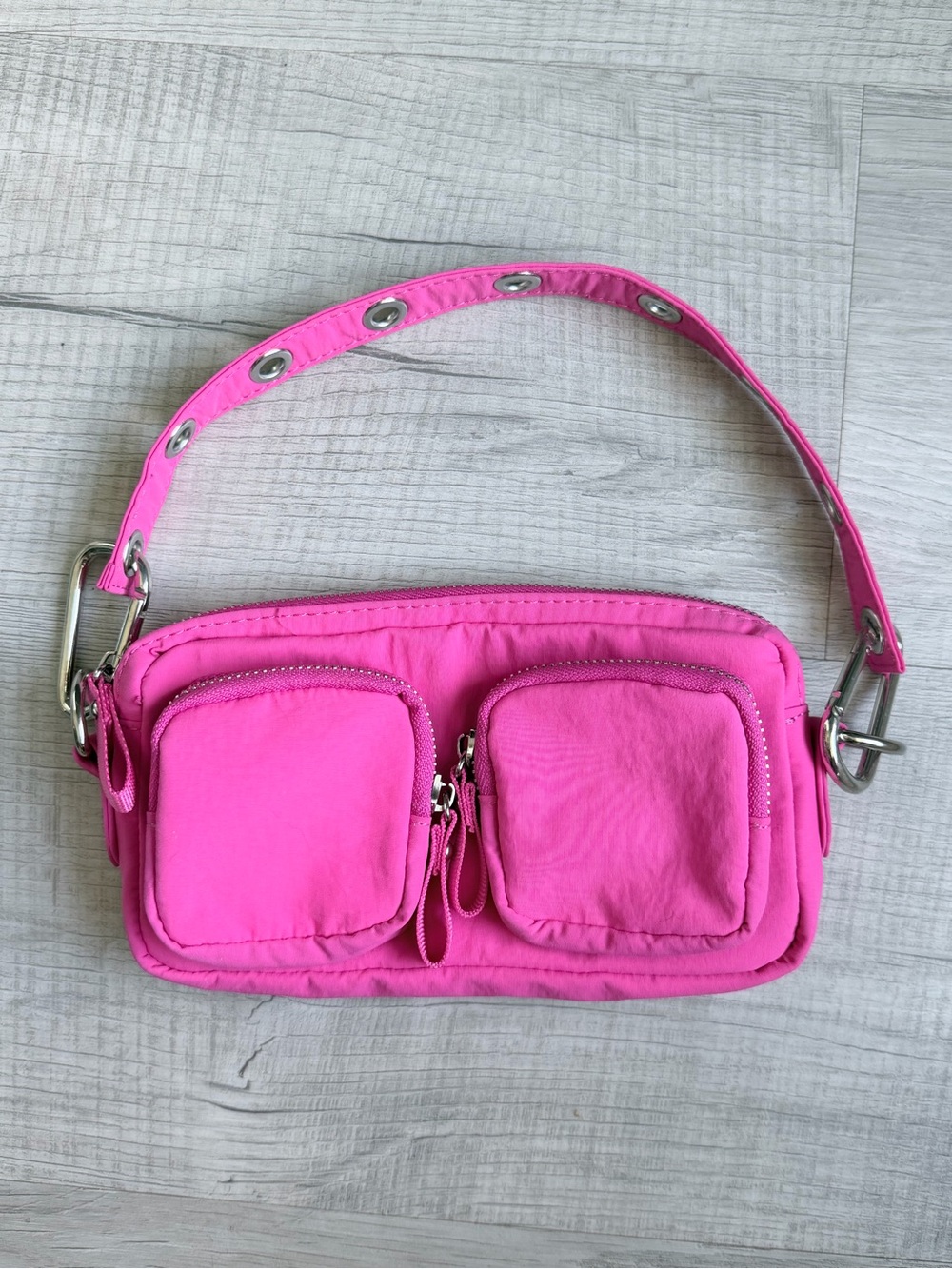 Urban Outfitters Hot Pink Y2K Cargo Nylon Shoulder Bag